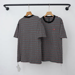 Chrome Hearts Dark Monogram Striped Short Sleeve T-Shirt
